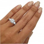 CollectionWhite Gold 2 1/3ct TGW Moissanite Diamond 3 Stone Engagement Ring - Handcrafted By Name My Rings™