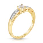 Noray Designs Gold 1/3ct TDW White Diamond Engagement Ring - Handcrafted By Name My Rings™