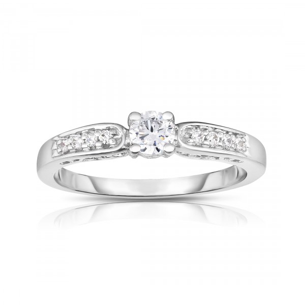 Noray Designs Gold 1/3ct TDW White Diamond Engagement Ring - Handcrafted By Name My Rings™