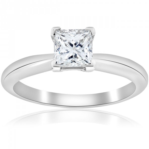 Platinum 1 ct TDW Princess Cut Diamond GIA Certified Solitaire Engagement Ring - Handcrafted By Name My Rings™