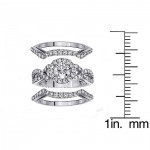 Platinum 2 3/4ct TDW Braided Mount Halo Diamond Engagement Bridal-set with 2 Matching Bands - Handcrafted By Name My Rings™