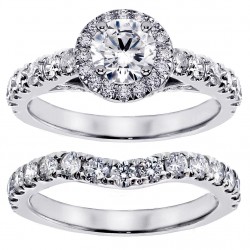 Platinum 3ct TDW Round Diamond Bridal Ring Set - Handcrafted By Name My Rings™
