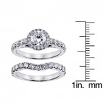 Platinum 3ct TDW Round Diamond Bridal Ring Set - Handcrafted By Name My Rings™