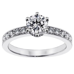 Platinum 4/5ct TDW Diamond Engagement Solitaire Ring - Handcrafted By Name My Rings™
