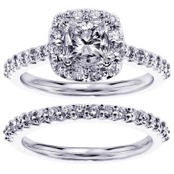 Platinum or Gold 2 1/10ct TDW Clarity-enhanced Diamond Bridal Ring Set - Handcrafted By Name My Rings™