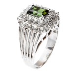 Pre-owned White Gold 1/2 ct TDW Green Tourmaline Estate Ring - Handcrafted By Name My Rings™