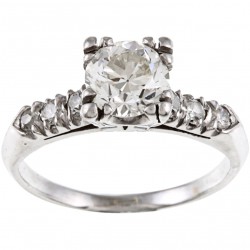 Pre-owned Platinum 1 1/3ct TDW Vintage Engagement Ring - Handcrafted By Name My Rings™