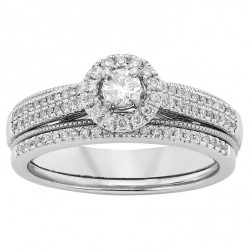 White Gold 1/2ct TDW White Diamond Bridal Set - Handcrafted By Name My Rings™