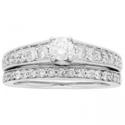 White Gold 1ct TDW IGL Certified Round Cut 2-piece Bridal Set - Handcrafted By Name My Rings™