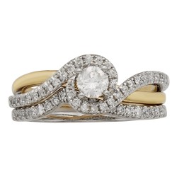 Gold 3/4ct TDW IGL Certified Princess Cut Diamond Bridal Set - Handcrafted By Name My Rings™