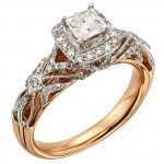 Rose Gold 1ct TDW Vintage Princess Cut Diamond Ring - Handcrafted By Name My Rings™