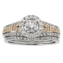 Two-tone Gold 1ct TDW Diamond Wedding Band - Handcrafted By Name My Rings™