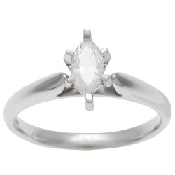 White Gold 1/2ct TDW IGL Certified 6-prong Marquise Diamond Solitaire Ring - Handcrafted By Name My Rings™