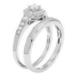 White Gold 1/2ct TDW Round Diamond Bridal Set IGL Certified Ring - Handcrafted By Name My Rings™