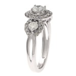 White Gold 1ct TDW IGL Certified Diamond 3-stone Vintage Ring - Handcrafted By Name My Rings™