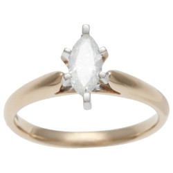 Gold 1/2ct TDW IGL Certified 6-prong Marquise Diamond Solitaire Ring - Handcrafted By Name My Rings™
