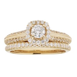 Gold 1ct TDW IGL Certified Diamond Bridal Set - Handcrafted By Name My Rings™