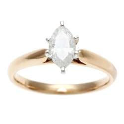 Gold 3/4ct TDW IGL Certified 6-Prong Marquise Diamond Solitaire Ring - Handcrafted By Name My Rings™