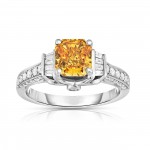 14kt White Gold 2ct TDW Radiant Cut Lab-Grown 3-sided Diamond Ring - Handcrafted By Name My Rings™