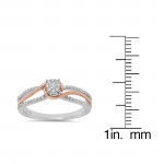 Sterling Essentials White and Rose Gold 1/5ct TDW Diamond Promise Ring - Handcrafted By Name My Rings™