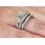 Sterling Silver 1/2ct TDW Diamond Anniversary Ring Set - Handcrafted By Name My Rings™