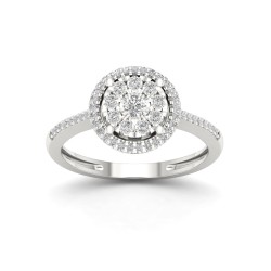 Sterling Silver 1/5ct TDW Diamond Cluster Ring - Handcrafted By Name My Rings™