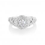 White Gold 1ct TDW Vintage Diamond Engagement Ring - Handcrafted By Name My Rings™