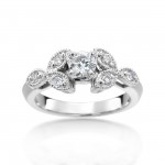 White Gold 4/5ct Round-cut Diamond Vintage-inspired Engagement Ring - Handcrafted By Name My Rings™