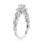 White Gold Vintage-Styled 3/4ct TDW Diamond Engagement Ring - Handcrafted By Name My Rings™