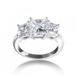 Platinum 4ct TDW Certified 3-stone Diamond Engagement Ring - Handcrafted By Name My Rings™