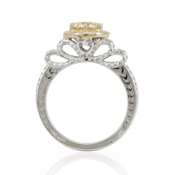 White Gold Diamond Yellow Centerstone Ring - Handcrafted By Name My Rings™