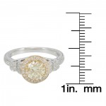 White Gold Diamond Yellow Centerstone Ring - Handcrafted By Name My Rings™