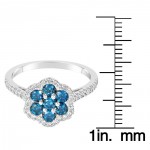 White Gold .93ct TDW Blue and White Diamond Ring - Handcrafted By Name My Rings™