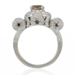 White Gold and 2 1/10ct TDW Brown/ White Diamond Engagement Ring - Handcrafted By Name My Rings™