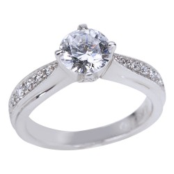 Tacori Platinum 1/5ct TDW Diamond and Cubic Zirconia Engagement Ring - Handcrafted By Name My Rings™