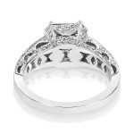 Tacori Platinum 7/8ct TDW Diamond Square-cut CZ Center Engagement Ring - Handcrafted By Name My Rings™