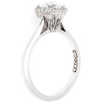 Tacori Platinum Cubic Zirconia and 1/6 ctw Diamond Round-cut Center - Handcrafted By Name My Rings™