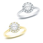 The Astoria by Gold 1/2ct TDW Diamond Halo Engagement Ring - Handcrafted By Name My Rings™
