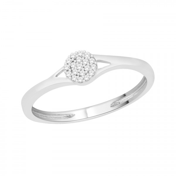 White Gold 1/10ct TDW Diamond Split-shank Cluster Promise Ring - Handcrafted By Name My Rings™