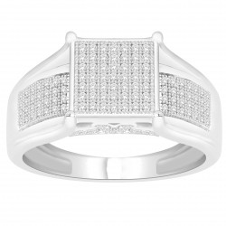 White Gold 1/3ct TDW Diamond Accent Cluster Engagement Ring - Handcrafted By Name My Rings™