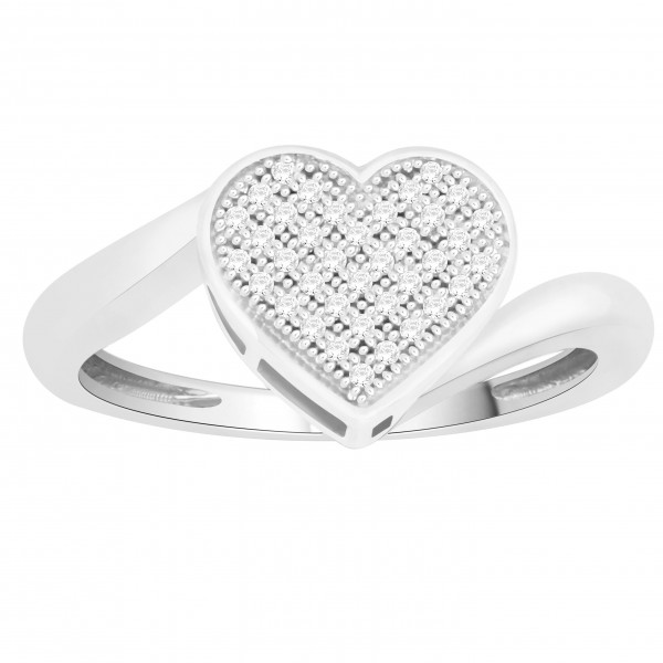 White Gold 1/6ct TDW Diamond Heart-shape Engagement Ring - Handcrafted By Name My Rings™