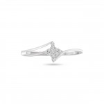 White Gold Diamond Accent Cluster Engagement Ring - Handcrafted By Name My Rings™