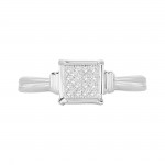 White Gold Diamond Accent Engagement Ring - Handcrafted By Name My Rings™