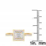 Gold over Silver Diamond Accent Cluster Engagement Ring - Handcrafted By Name My Rings™