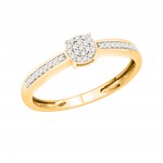 Gold plated Sterling Silver 1/10ct Round-cut Diamond Cluster Engagement Ring - Handcrafted By Name My Rings™