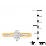 Goldplated Sterling Silver 1/6ct TDW Diamond Cluster Engagement Ring - Handcrafted By Name My Rings™