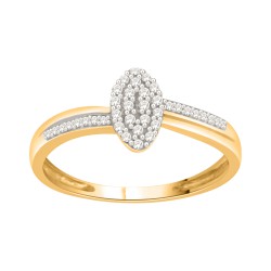 Goldplated Sterling Silver 1/6ct TDW Diamond Cluster Engagement Ring - Handcrafted By Name My Rings™