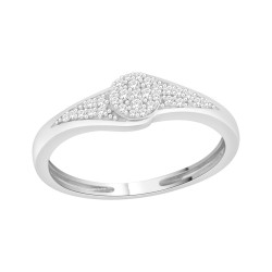 Sterling Silver 1/10ct TDW Diamond Cluster Promise Ring - Handcrafted By Name My Rings™