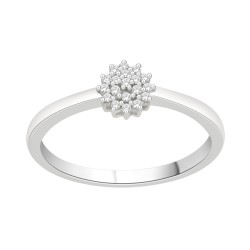 Sterling Silver 1/10ct TDW Diamond Flower Cluster Promise Ring - Handcrafted By Name My Rings™