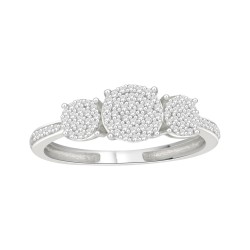 Sterling Silver 1/5ct TDW Round-cut Diamond Engagement Ring - Handcrafted By Name My Rings™
